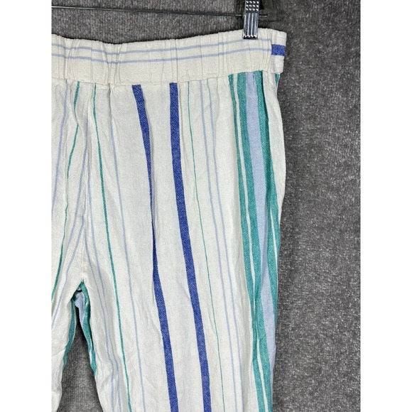 Ellen Tracy Linen Rayon Striped Pull On Pants Womens Size XL Pockets - Picture 11 of 16